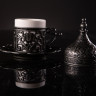 Кофейный набор с подносом античное серебро