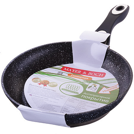 Сковородка 24 см мраморная крошка с ручкой